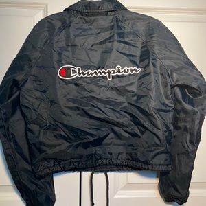 CHAMPION BLACK WINDBREAKER- WOMEN’S SMALL